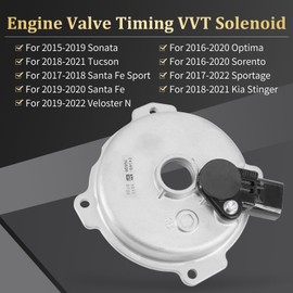 Engine Variable Valve Timing VVT Solenoid w/Sensor 24360-2GGD0 Compatible with 2015-2021 Hyundai Sonata Santa Fe Tucson Genesis G70 Kia Optima Sorento Sportage Stinger 2.0L 2.4L