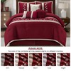 Wine Comforter Set King Size, 7 Piece Bedding Set for