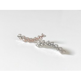 iszie jewellery sterling silver overlay leaf ear cuff,ear climber,leaf earring in sterling silver and 18K gold plated (925 silver - Pair)