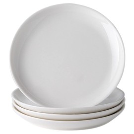 XINLTC 4-Piece Ceramic Appetizer Plates 5.6 Inch, Small Mini Dessert Plates Dinner Plates, Lightweight Round White Plates for Bread, Butter, Dinnerware Saucer Sets