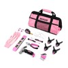 DIFFLIFE 25 Piece Pink Tool Sets Kids Real,Hand Tool Kit