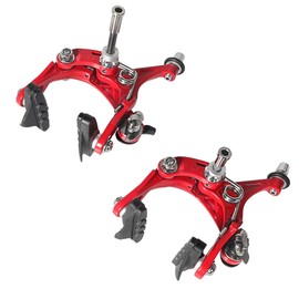 SENQI Road Bicycle Brake Fixed Gear Bike Brake Front and Rear Caliper Brake, Bicycle Parts C Bakes 47-57mm Bike Parts(Red 1 Pair)