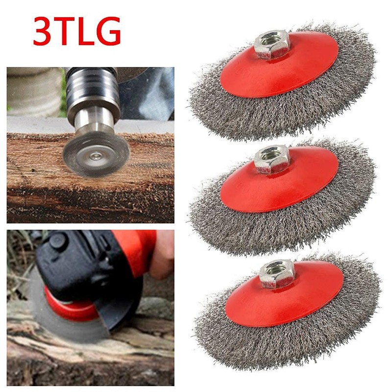 MorNon 3 x Cup Brush Angle Grinder 115 mm M14