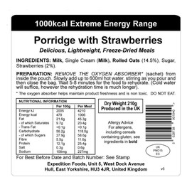 Expedition Foods Porridge with Strawberries (1000kcal) - Freeze Dried Meal