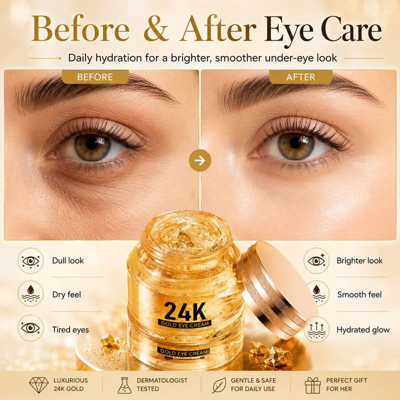 24K Gold Hyaluronic Acid Eye Cream for Daily Care –