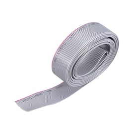 sourcing map 2m 6.6ft Length 1.27mm Grid 10 Pin IDC Flat Ribbon Cable Grey