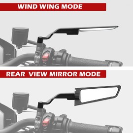 Eagwinger Motorcycle Rear View Mirrors Wind Wing Side Mirrors Universal 8 10 mm Adjustable 360° Rotating Handlebar Mounting Bracket Fits Street Bike Motorbike (8mm,10mm)