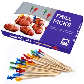 BLUE TOP Wood Frill Picks Toothpicks 2.5 Inch Value Pack 1600pcs,Cocktail Party Toothpicks Wood Decorative toothpicks