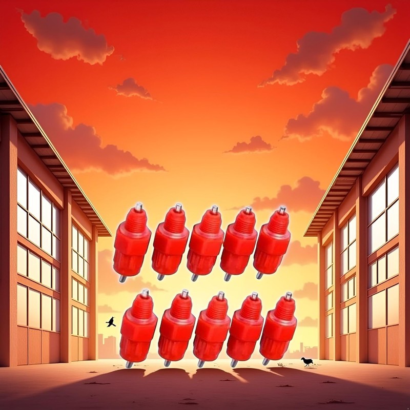 10Pcs Red Automatic Poultry Watering Nipples, Chicken Drinker System,Poultry Feeding