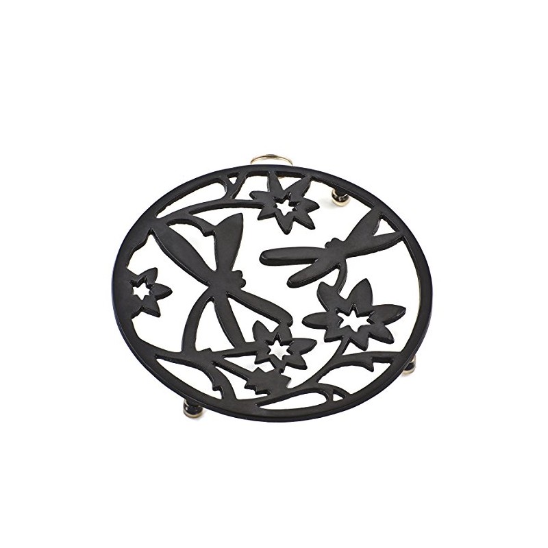 8" Matte Black "Dragon Fly" Trivet