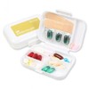 8 compartment pill case DOUBLE pill box travel portable multipurpose yellow