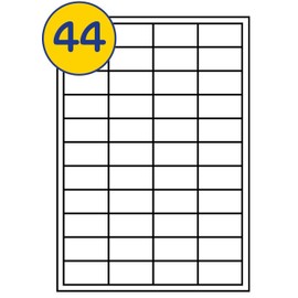 LABELS4U 50 Sheets A4, 44 Label per Sheet, Size 48.5 x 25.4mm (2200 Labels)