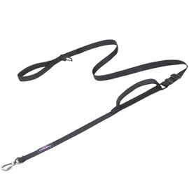 Hotsky Heavy Duty Dog Leash with Two Padded Handles,4.5-6 FT Adjustable Nylon Seatbelt Dog Leash with Traffic Handle and Carabiner for Large Medium and Small Breed Dogs That Pull,Black