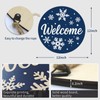 Winter Welcome Door Sign for Front Door,Wooden Snowflake Home Decor