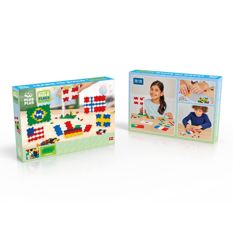 Plus-Plus 3932 Ingenious Construction Toy, Flags of All World, Creative