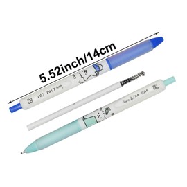 Maydahui 12PCS Cute Line Cat Pens Retractable Cartoon Cat Gel Pens Soft Rubber Grip Quick Drying Black Ink for Cat Lovers School Home Office Supplies Goodie Bags