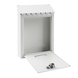 ARREGUI Civic E5721-C Galvanised Steel Letterbox, Size S (DIN A5 Post), Wall Letter Box for Outdoor Use with Protective Flap and Name Plate, Outdoor Postbox, Easy Assembly, White