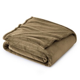 Bedsure Fleece Blanket Sofa Throw - Versatile Blanket Fluffy Soft Throw for Sofa and Bed Throw/Single, Camel, 130x150cm