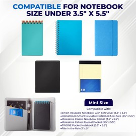 OOKU A6 Travelers Notebook Cover Compatible with Rocketbook Mini | Top Bound Spiral Journal Notebook Cover | PU Leather Cover for Pocket Notebook 3.5" x 5.5" With Pen Loop, Business Card Organizer