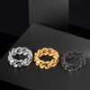 Dsnyu Men's Ring Stainless Steel Chain Simple Cuban Link Band