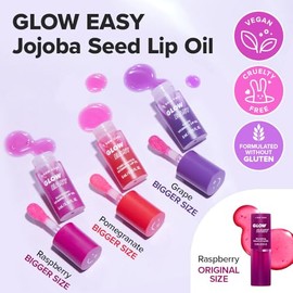I DEW CARE - Aceite de labios coreano Glow Easy Pomegranate - Vitamina C, pigmentado y brillante, hidratante