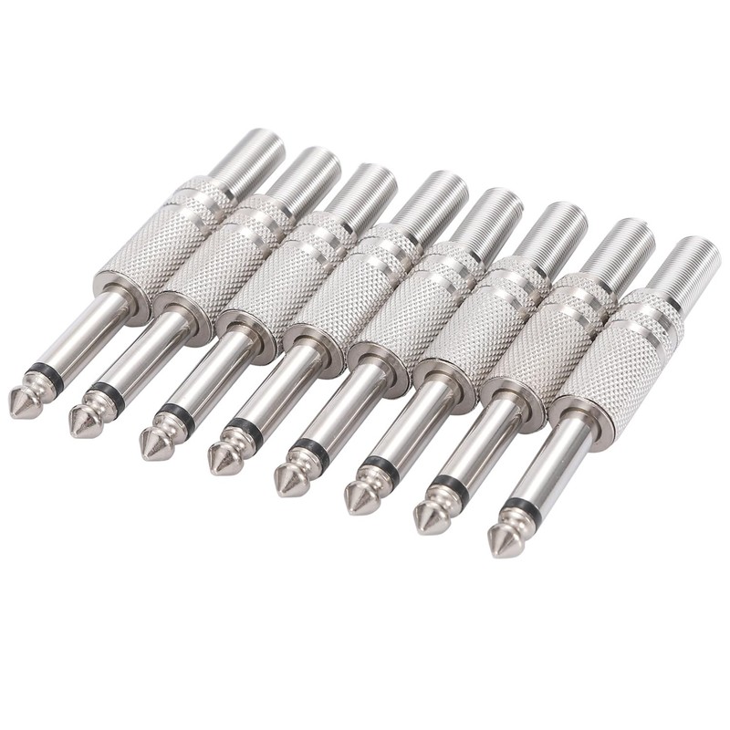 Greluma 8 pieces audio 1/4 inch TS mono plug, 6.35
