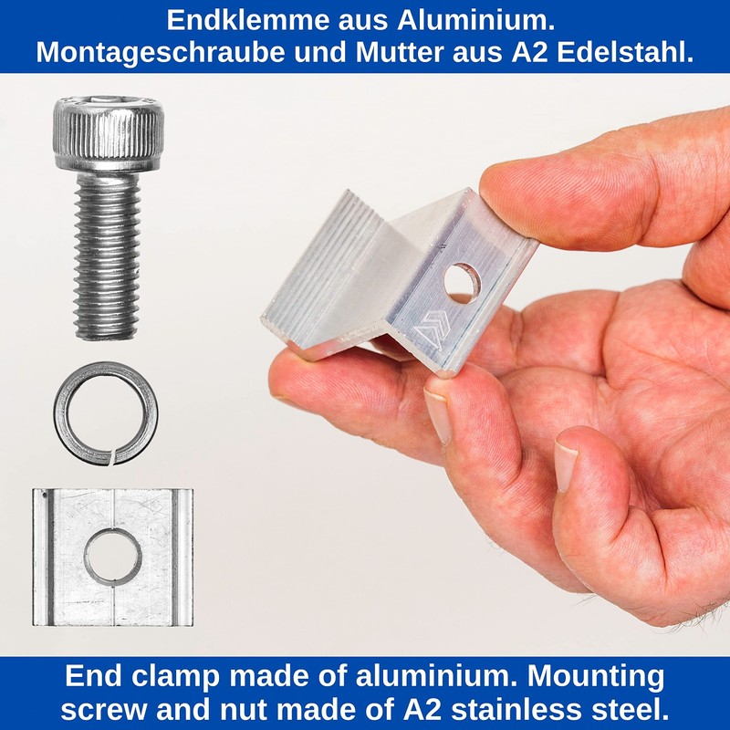 Solar Panel End Clamp 4 Pieces for 30 mm Module