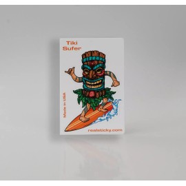 Real Sticky Tiki Surfer Sticker Surf Hawaii Beach Laptop Cup Car Vehicle Window Bumper Decal