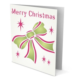 Christmas Bow Stencil, 5 x 6 inch - Holiday Ribbon Ornament