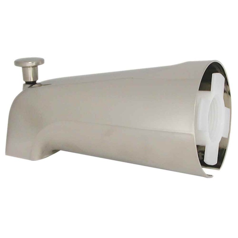 DANCO Bath Tub Spout with Diverter, Brushed Nickel, 1-Pack (89249)