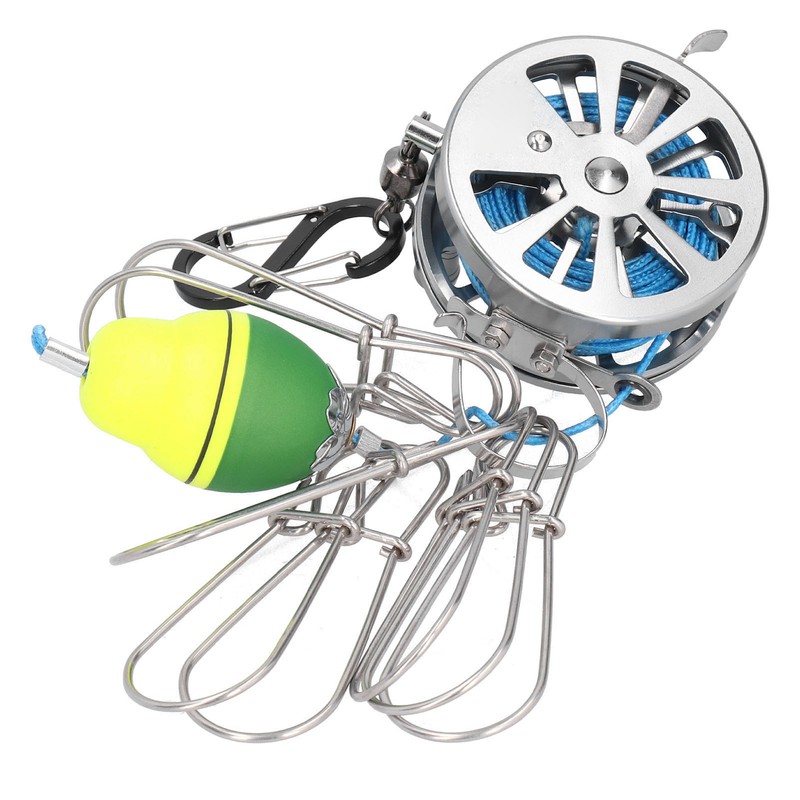 Stretch Fish Lock Raft with Reel Boat Fishing Stainless Steel