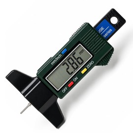 Tyre Tread Depth Gauge - 0-25.4mm/1Inch Portable Tread Depth Checker Tyre Depth Measure with LARGE LCD Display for Cars, Vans, Trucks