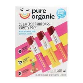 Generic Pure Organic Layered Fruit Bars 3 Variety Pack ~ Raspberry Lemonade ~ Strawberry Banana ~ Pineapple Passionfruit ~ Pack of 2