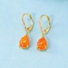 Leverback Orange Opal Dangle Earrings 14k Yellow Gold Plated Drop