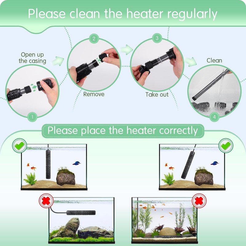 AQQA Aquarium Heater, 150w Fish Tank Heater with 59-93°F External