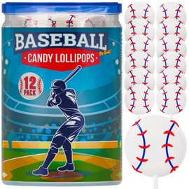 Baseball Lollipops 12pk- Baseball Sucker Lollipops Baseball Candy As Baseball Party Favors & Baseball Goodie Bags - Baseball Snacks,Baseball Favors