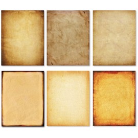 60 Pack Antique Stationery Paper - Old Fashion Aged Classic Vintage Assorted Design – Double-side Parchment Paper - Perfect for Certificate, Crafting, Invitations & other Art Projects - 8.5x11 Inches