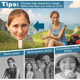 EZISHIPS Custom Big Head Cutout on Stick, Big Heads Cardboard Face Cutout, Fat Heads Custom Photo for Great Party Accessory, Wedding, Graduation, Birthday, Real Life Size 12", 1 Pc