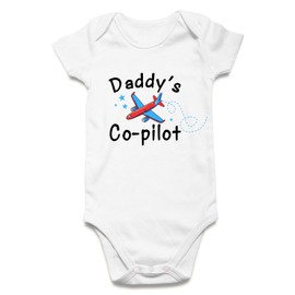 Loveternal Funny Baby Daddy's Co-Pilot Outfits 0-3 months Airplane Unisex Gender Neutral Toddler Clothes Cotton Jumpsuit Infant Bodysuits Shower Gifts