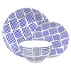 Melange Coupe 16-Piece Porcelain Dinnerware Set (Indigo Tally Marks Collection)