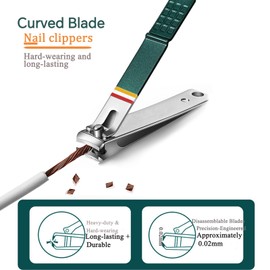 Rich Bunny 11PCS Manicure & Pedicure Tools & Accessories,Nail Care Kit with Compact Hand Case and Gift Box,Stainless Steel Nail Set,Nail clippers Set for Women & Men,Nail cleaning Care kit(Dark Green)