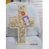 gracious maker Wood Standing Cross With Flowers & Butterfly Lights