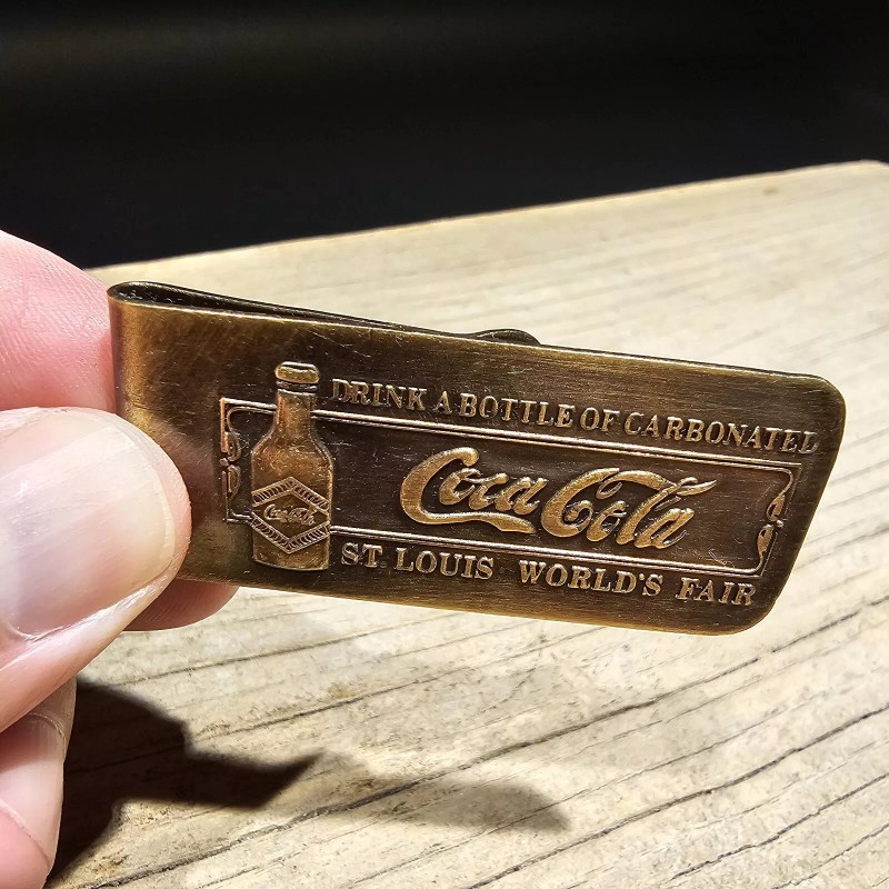 Antique Style Brass Coca Cola Money Clip