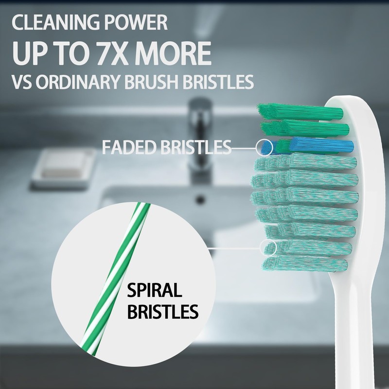 Replacement Heads Compatible with TAO Clean Electric Toothbrush, Green