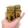 Feng Shui Lucky Figurine Komainu (Lion) Golden 3.1 inches (8