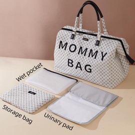 SUNVENO Diaper Bag Women Travel Bag Mommy Bag Weekender Bags Large Capacity duffle Bag, White