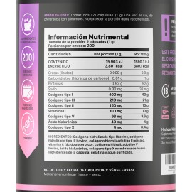 Colágeno B-Life | 400 Cápsulas | Tipos I, II, III, V y X | Salud Articular, Piel, Cabello y Uñas | Fórmula Completa y Avanzada