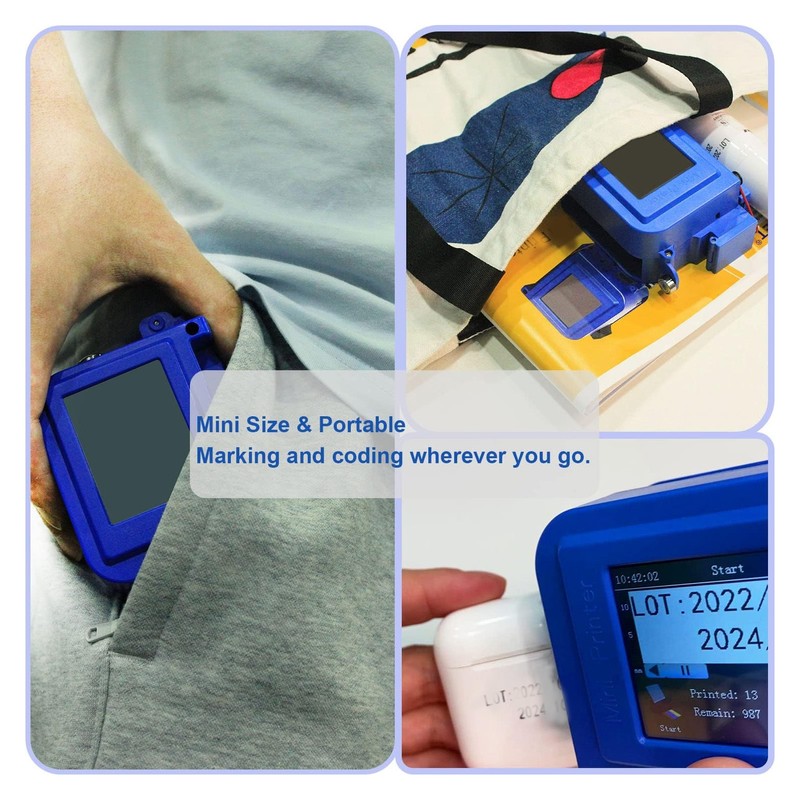 Mini Handheld Inkjet Printer Quick Dry Inkjet Printer with Touch