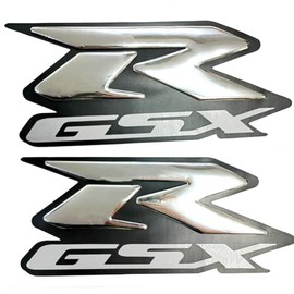 3D Pop Up Logo Emblem Badge Sticker Side Fender Decal Compatible with Suzuki GSXR 600 750 280 1000 1300 1100 (Silver)