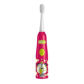 Chicco Cepillo de Dientes Eléctrico a Pilas para Niños, con Cerdas Suaves, Adecuado para Niños, Cabezal Vibrante Suave, Acción Delicada Sobre el Esmalte y las Encías Sensibles, 3Años +